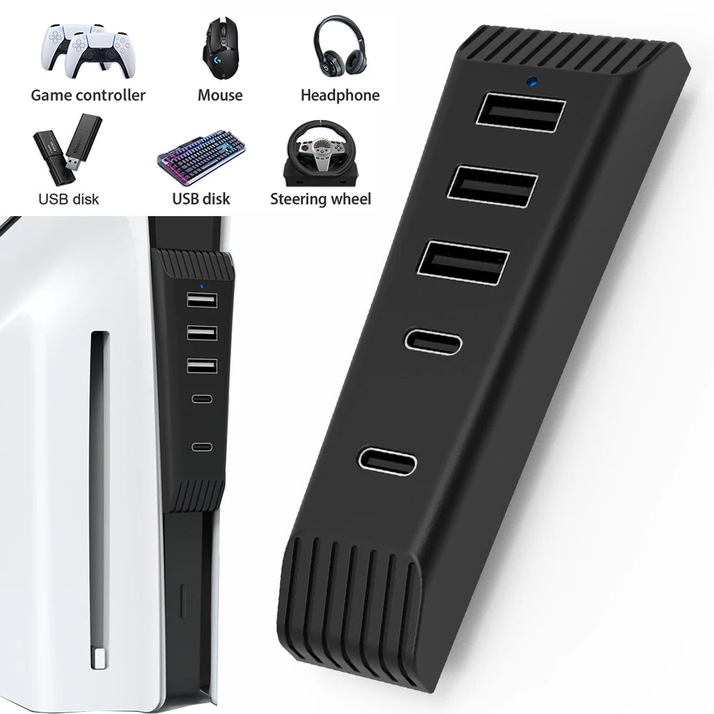 PS5 USB Hub 5-in-1 | Extra USB Ports for PS5 & PS5 Slim